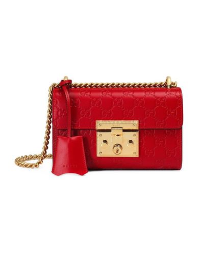 gucci padlock bag red