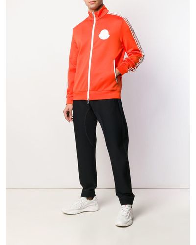 Moncler Zip-up Sweatshirt in Orange for Men - Lyst