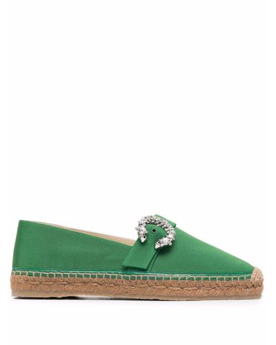 jimmy choo dru embellished woven espadrilles