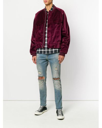 wine red bomber jacket
