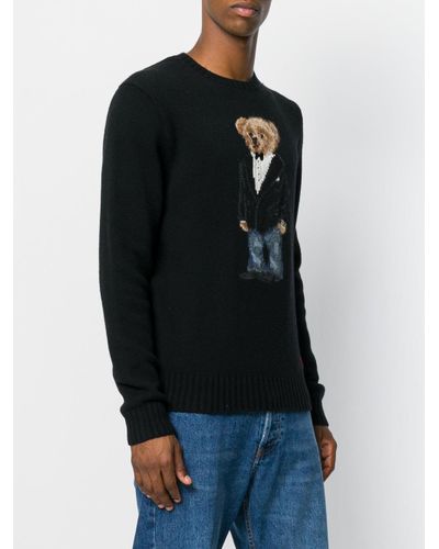 Polo ralph lauren maglione polo bear con decorazione - di colore nero -  Stileo.it