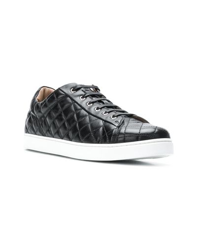 Gianvito Rossi Leather Quilted Lace-up Sneakers in Black for Men - Lyst