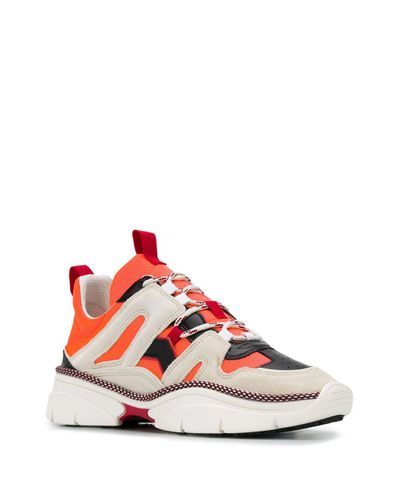 Isabel Marant Suède Low-top Sneakers in het Oranje - Lyst