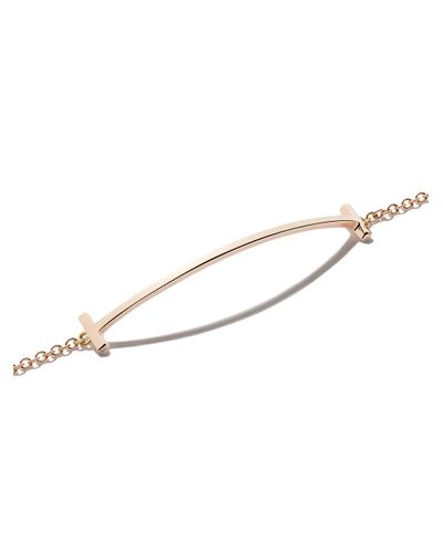 Tiffany & Co. 18kt Rose Gold Tiffany T Smile Bracelet in Metallic - Lyst
