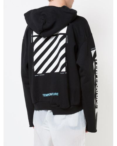 Off-White c/o Virgil Abloh Cotton Temperature Hoodie in Black for Men - Lyst