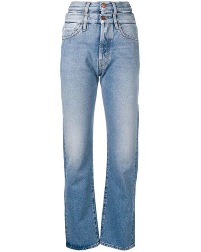 Aries Denim Double High-waisted Straight Jeans in Blue - Lyst