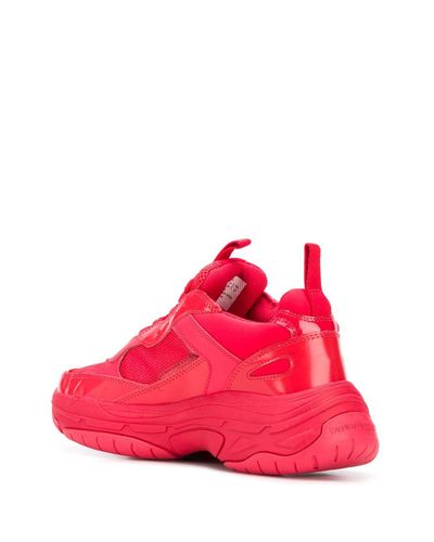 red calvin klein sneakers
