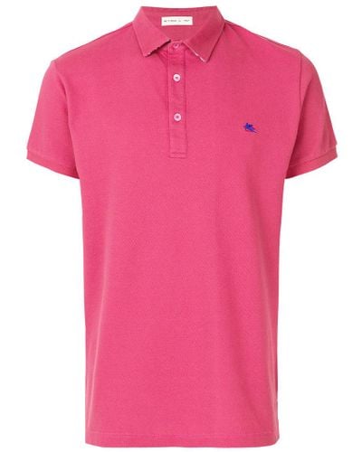 Etro Cotton Classic Polo Shirt in Pink & Purple (Pink) for Men - Lyst