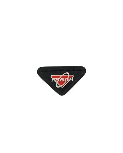 prada logo brooch