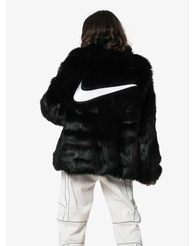 nike black fur jacket