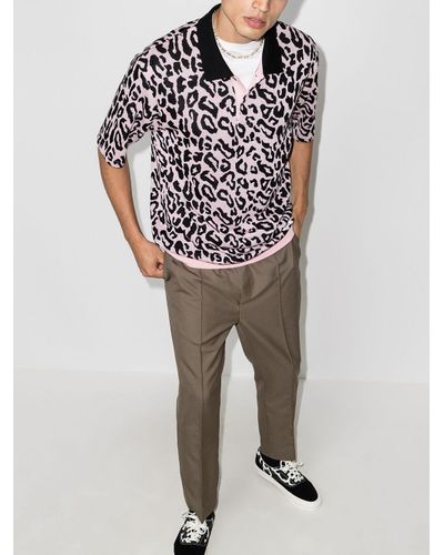 Wacko Maria コットン レオパード ポロシャツ カラー ピンク メンズ Lyst