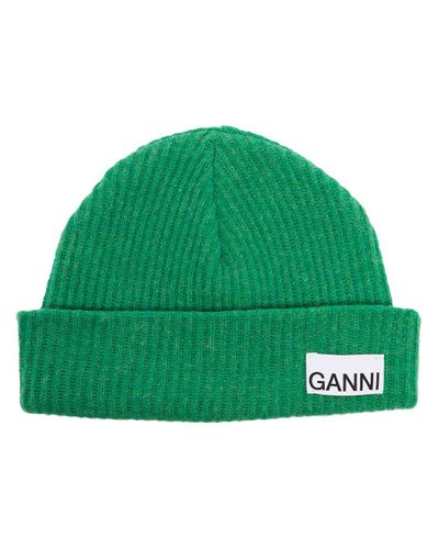 Bonnet en maille nervurée Ganni en 