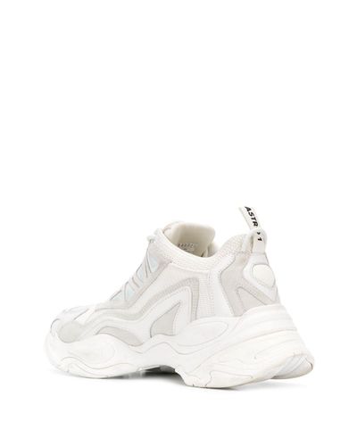 Sandro Leer Astro Sneakers in het Wit - Lyst