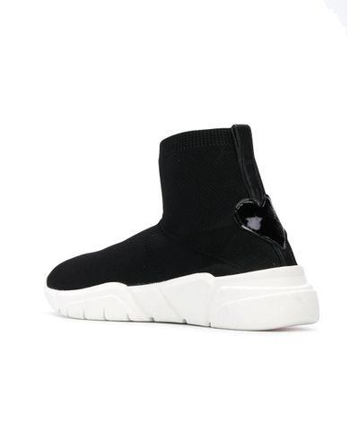 Love Moschino Love Sock Sneakers in Black - Lyst