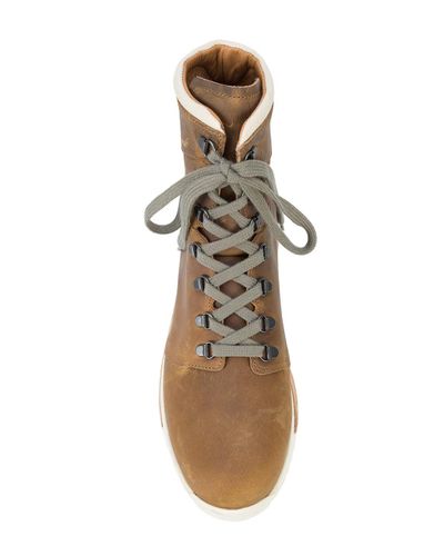 Rick Owens Leather Lace-up Hi Top Sneakers in Brown for Men - Lyst