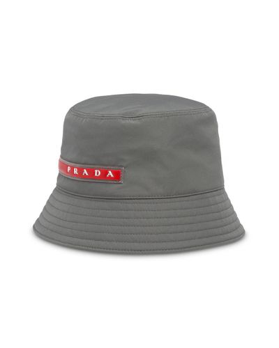 grey prada bucket hat