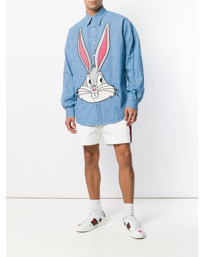 Gucci Bugs Bunny Denim Short in Blue for Men | Lyst