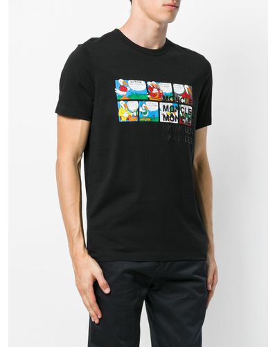 Moncler Cotton Cartoon Print T-shirt in Black for Men | Lyst Canada