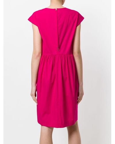 ODEEH Cotton Flared Poplin Shirt Dress in Pink - Lyst
