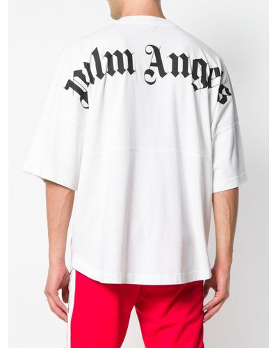 Palm Angels Cotton Oversized Logo T-shirt in White for Men | Lyst