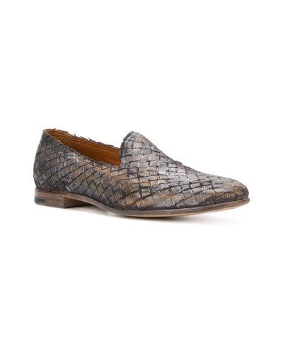 Premiata Leather Woven Slippers in Grey (Gray) for Men - Lyst
