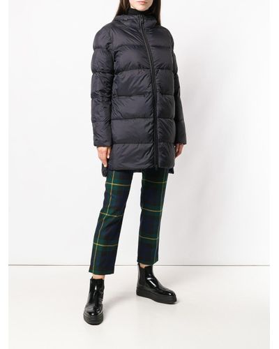 black mid length padded coat