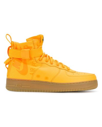 Nike Leather Sf Air Force 1 Mid Obj Sneakers in Yellow \u0026 Orange (Yellow)  for Men - Lyst