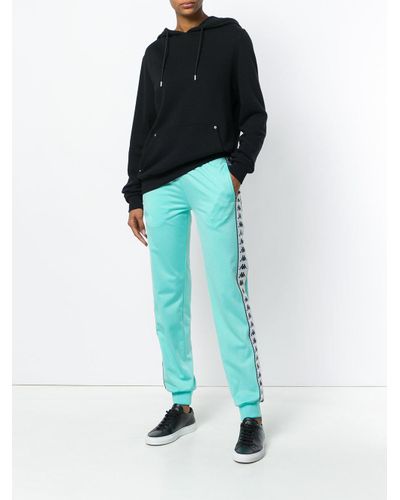 Kappa Logo Stripe Sweatpants in Blue 