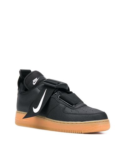 Nike Leather Air Adjustable Strap Sneakers in Black for Men - Lyst