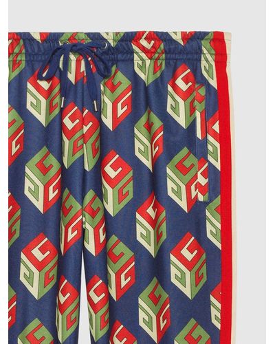 Pantalon En Jersey Gg Gucci Pour Homme En Coloris Bleu Lyst