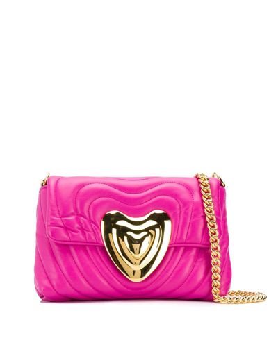 ESCADA Leather Heart Motif Crossbody Bag in Pink - Lyst