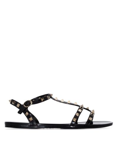 Valentino Garavani Rockstud Sandals in Black - Lyst