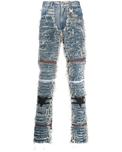 1017 ALYX 9SM Denim Distressed Frayed Straight Leg Jeans in Blue for ...
