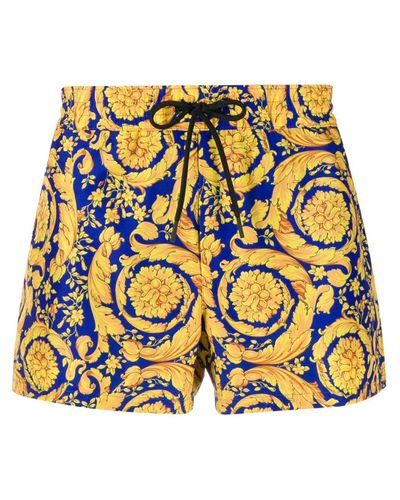 Versace Synthetic Baroque Print Swim Shorts in Blue for Men - Lyst