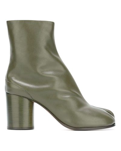 Maison Margiela Leather 'tabi' Ankle Boots in Green | Lyst