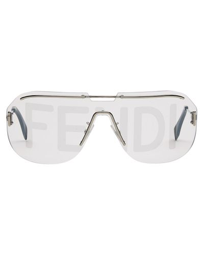 Occhiali da sole con logo da Uomo di Fendi in Metallizzato | Lyst