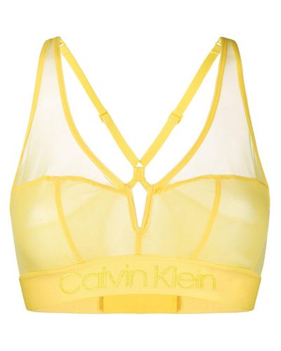 Calvin Klein Sheer Bra in Yellow | Lyst Australia