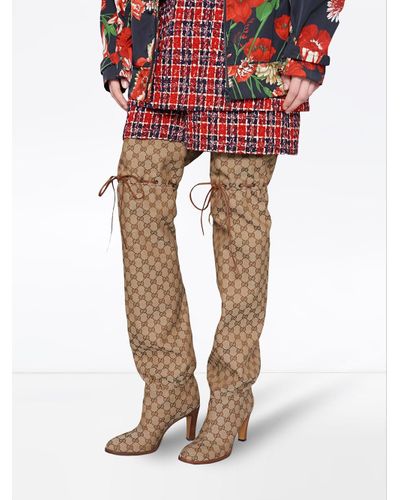 Gucci Originele GG Canvas Over-the-knee Laars - Lyst