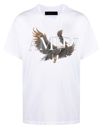 Amiri Eagle-print Cotton T-shirt in White for Men - Lyst