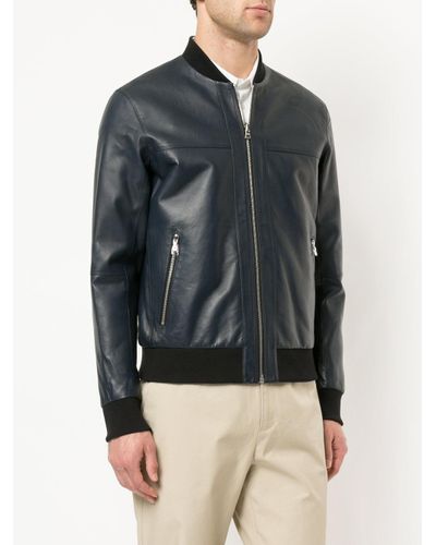 Calvin Klein Synthetic Reversible Bomber Jacket in Blue for Men - Lyst