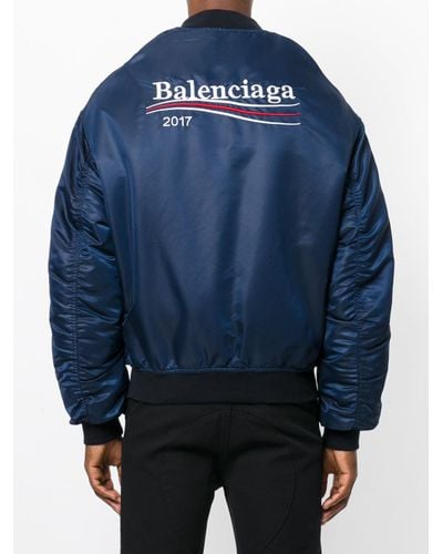 Balenciaga Synthetic 2017 Bomber Jacket in Blue for Men - Lyst