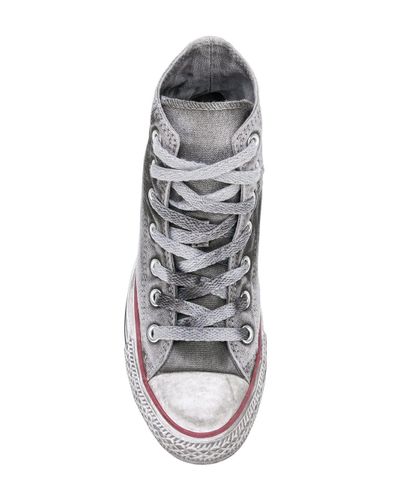 Converse Leather Chuck Taylor All Star Basic Wash Hi-top Sneakers in Grey  (Gray) - Lyst