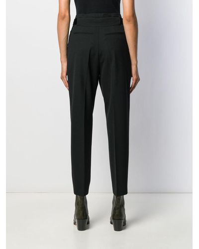 PT01 Wool Tapered Tailored Trousers in Black - Lyst