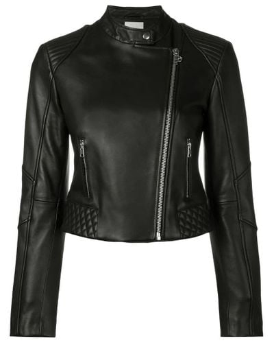 Pinko Leather Outerwear Jacket in Black - Lyst