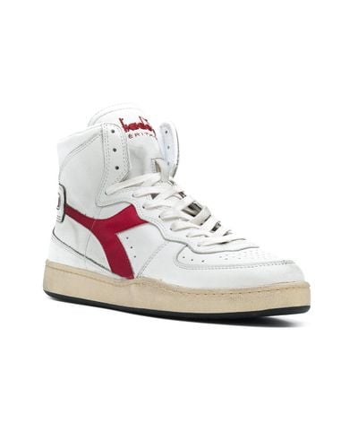 Diadora Leather Mi Basket Used Hi-tops in White for Men | Lyst