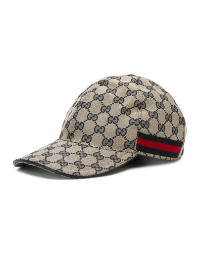 Gucci Canvas 'original Gg' Baseball Cap With Web in Grey (Gray) for Men |  Lyst