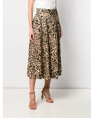 Zimmermann Linen Leopard Print Skirt - Lyst