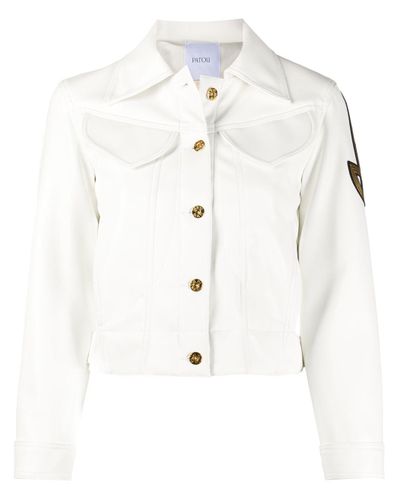 Patou Cropped Leather-look Jacket - Lyst