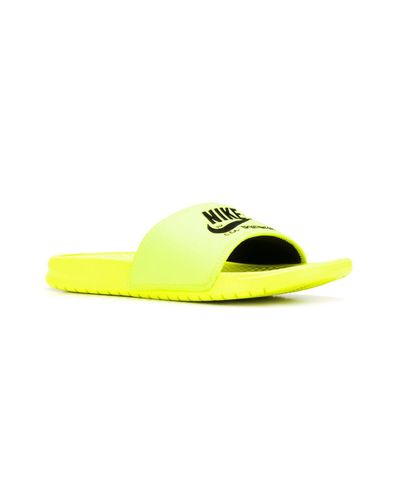 nike benassi slides yellow