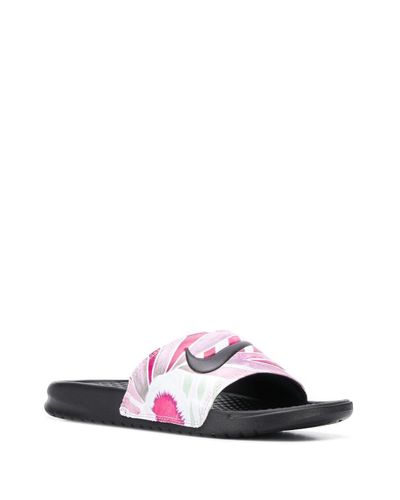 floral nike sliders